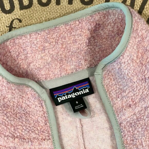 Patagonia Los Gatos 1/4 Zip Fleece Pullover Dusty Pink Fuzzy Winter Jacket Small - Picture 10 of 10